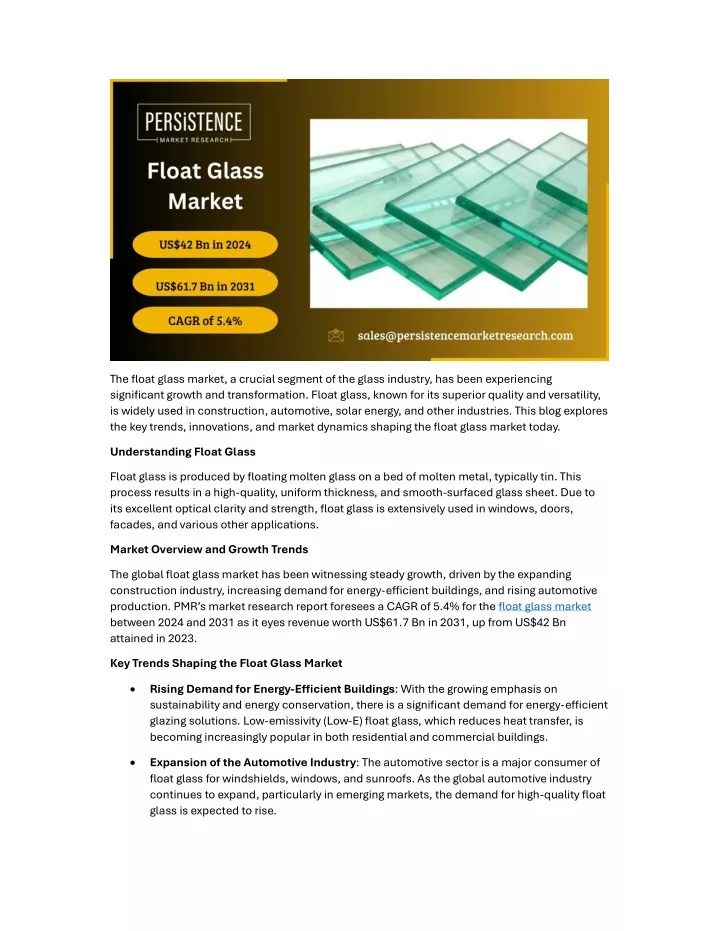 the float glass market a crucial segment