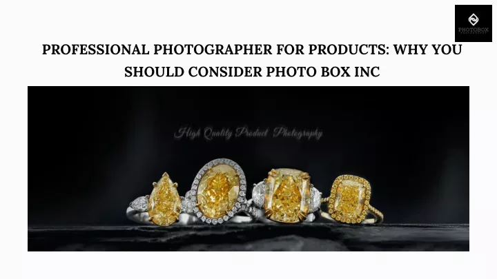 professional photographer for products