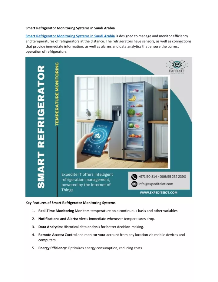 PPT - Smart Refrigerator Monitoring Systems in Saudi Arabia PowerPoint ...