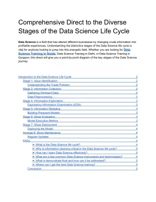comprehensive direct to the diverse stages