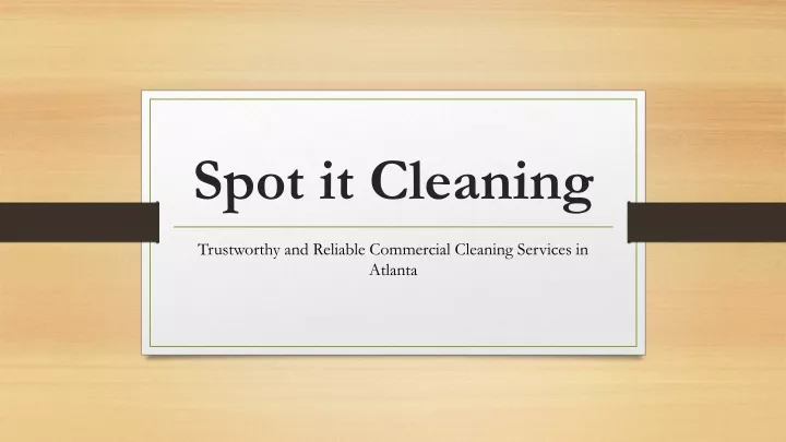 spot it cleaning