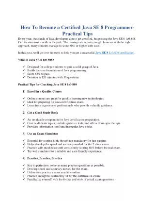 how to become a certified java se 8 programmer