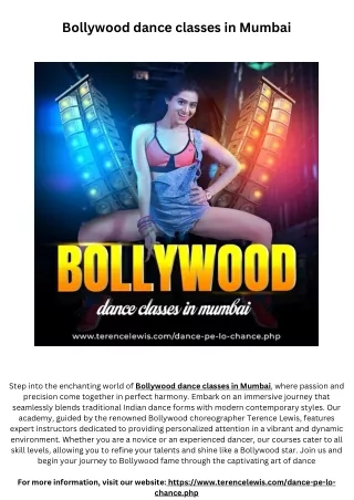 Bollywood dance classes in Mumbai.