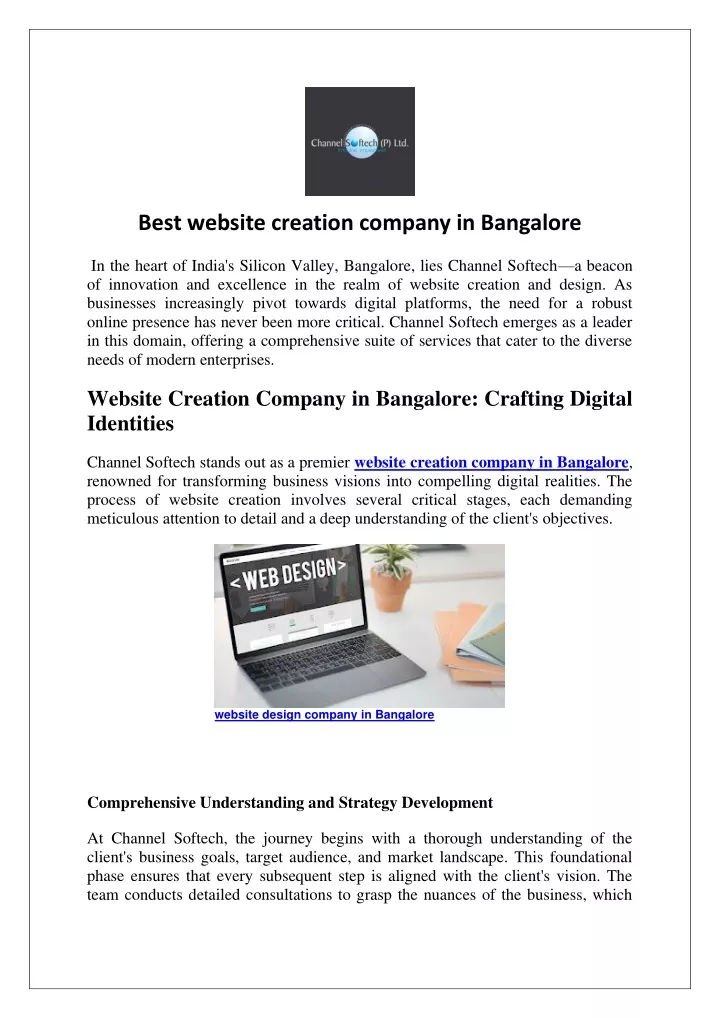 best website creation company in bangalore