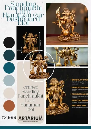 Standing Panchmukhi Lord Hanuman Car Dashboard Idol – theartarium
