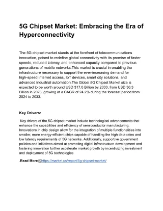 5G Chipset Market: Embracing the Era of Hyperconnectivity
