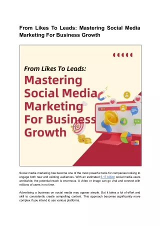 From Likes To Leads_ Mastering Social Media Marketing For Business Growth
