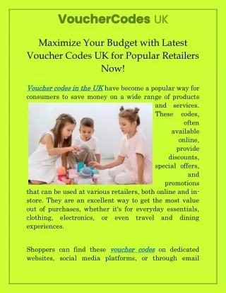 Maximize Your Budget with Latest Voucher Codes UK for Popular Retailers Now