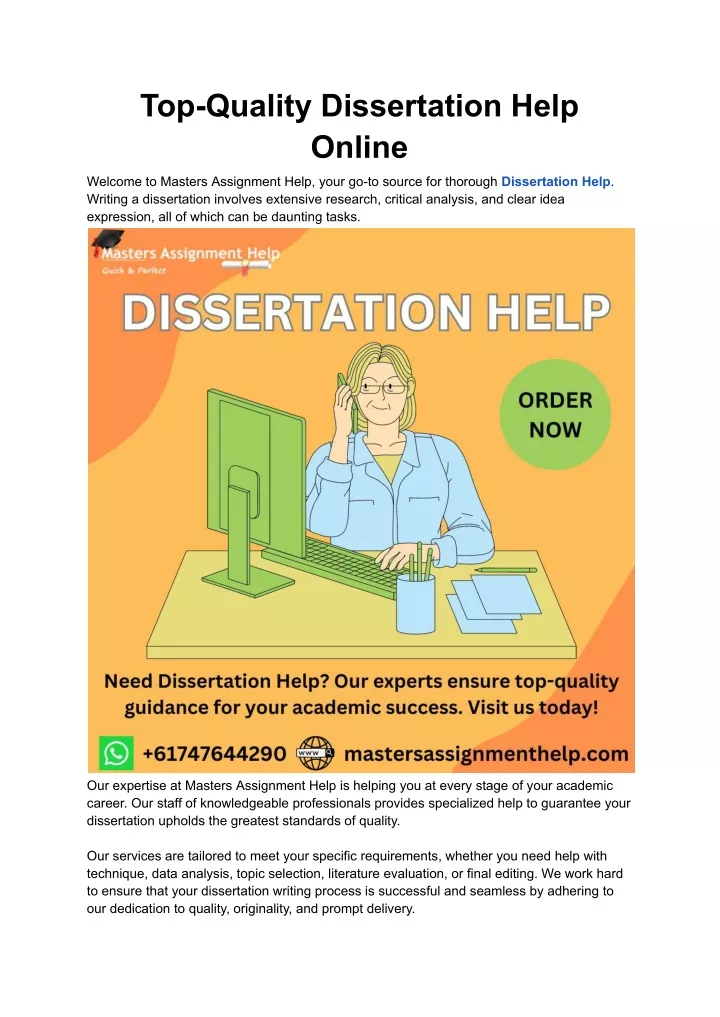 top quality dissertation help online