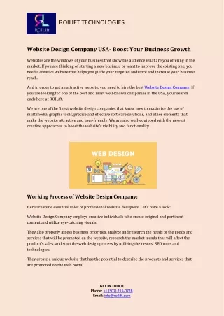 Grow your business by designing website with professional team - ROILift