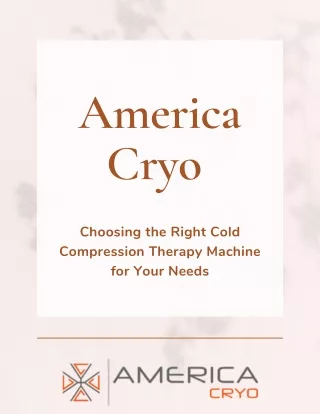 Finding the Perfect Cold Compression Therapy Machine for You