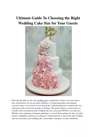 ultimate guide to choosing the right wedding cake