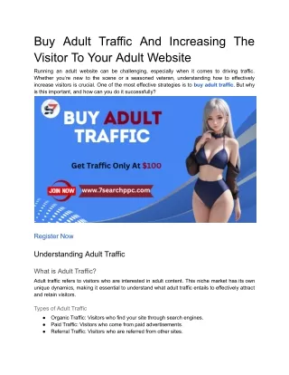 buy adult traffic and increasing the visitor