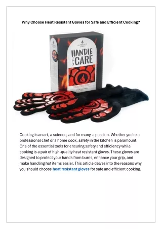 why choose heat resistant gloves for safe
