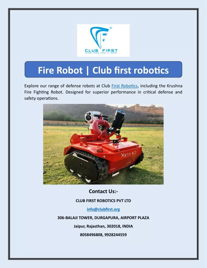 fire robot club first robotics