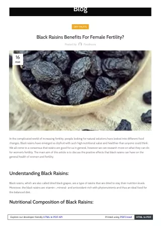 The Next 7 Things You Should Do For Black Raisins Benefits For Female Fertility?