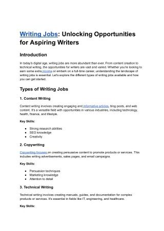 writing jobs unlocking opportunities for aspiring