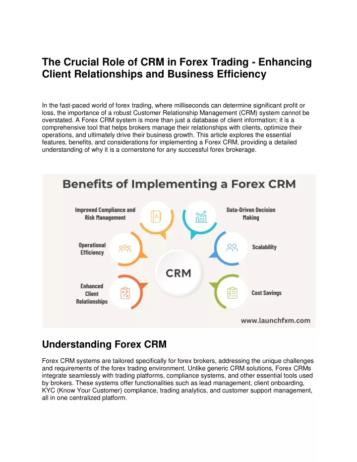 the crucial role of crm in forex trading