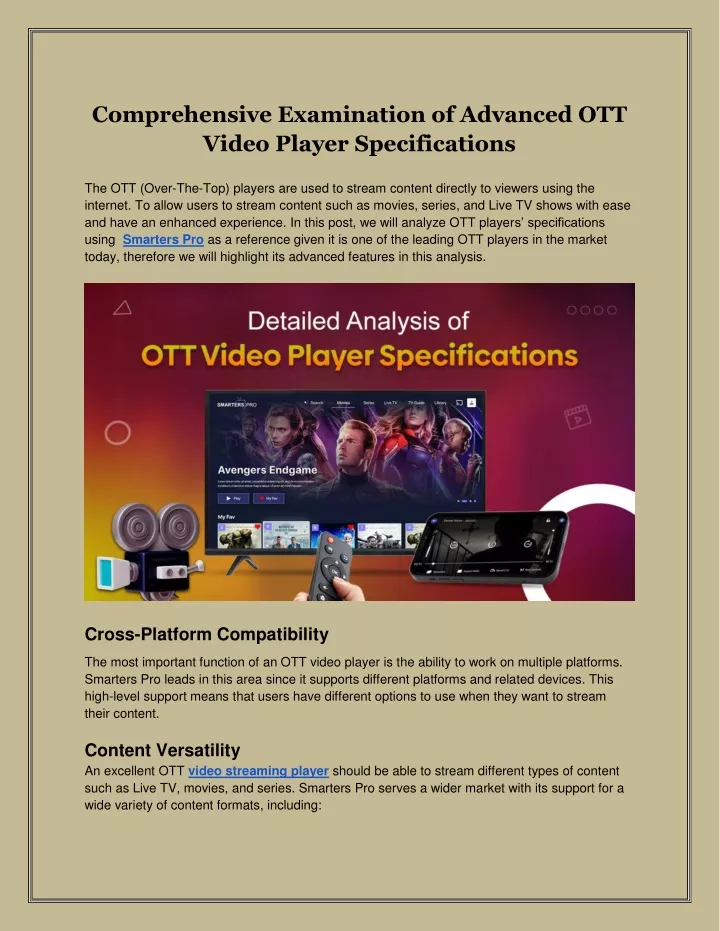 comprehensive examination of advanced ott video