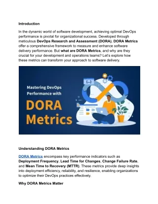 Mastering DevOps Excellence with DORA Metrics