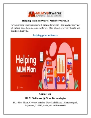 helping plan software mlmsoftwarez in