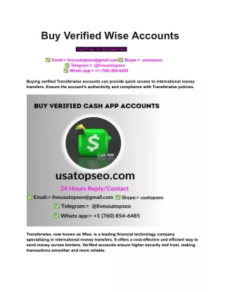 Buy Verified TransferWise Accounts