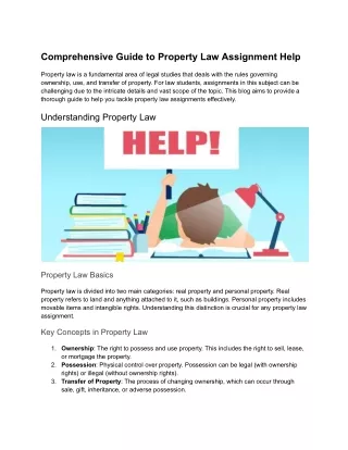 Property Law Assignment Help