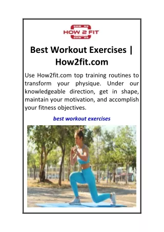 best workout exercises how2fit com