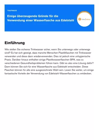 Einige überzeugende Gründe für die Verwendung einer Wasserflasche aus Edelstahl