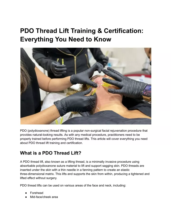 pdo thread lift training certification everything