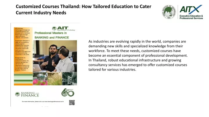 customized courses thailand how tailored