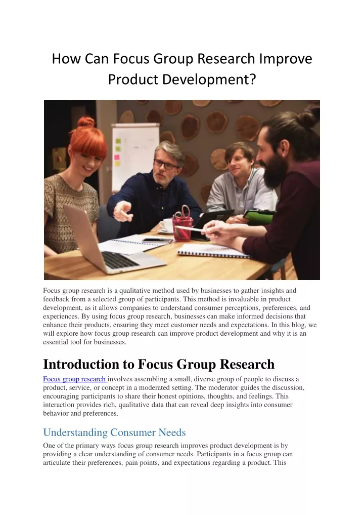 how can focus group research improve product