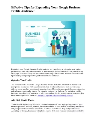 Expanding your Google Business Profile audience is a crucial step in enhancing your online presence and attracting more