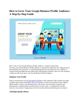 How to Grow Your Google Business Profile Audience