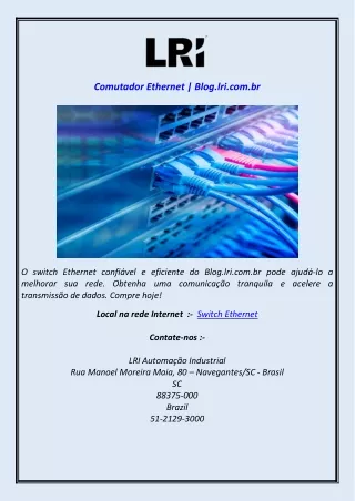 Comutador Ethernet  Blog.lri.com.br