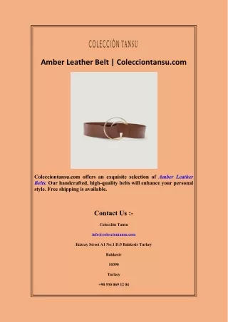 Amber Leather Belt  Colecciontansu com