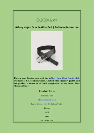 Ashley Vegan Faux Leather Belt  Colecciontansu com