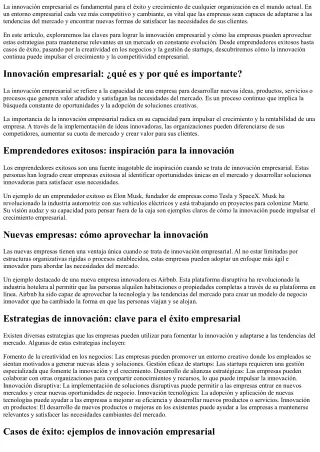 la innovaci n empresarial es fundamental para