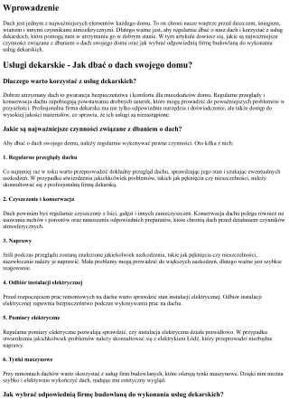 Usługi dekarskie - Jak dbać o dach swojego domu?