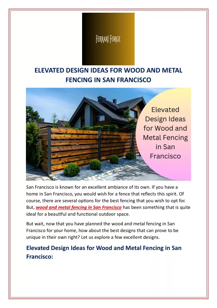 elevated design ideas for wood and metal fencing