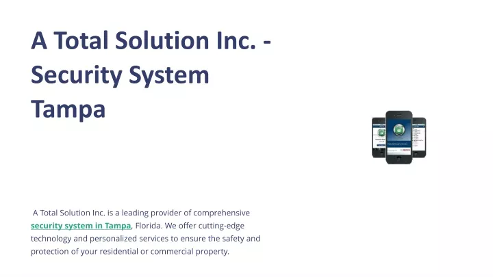 PPT - Top Security System in Tampa | A Total Solution Inc. PowerPoint ...