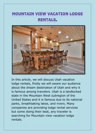 MOUNTAIN VIEW VACATION LODGE RENTALS