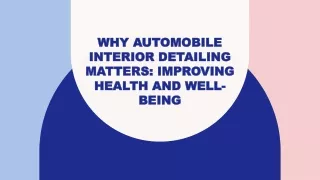 Why Automobile Interior Detailing Matters