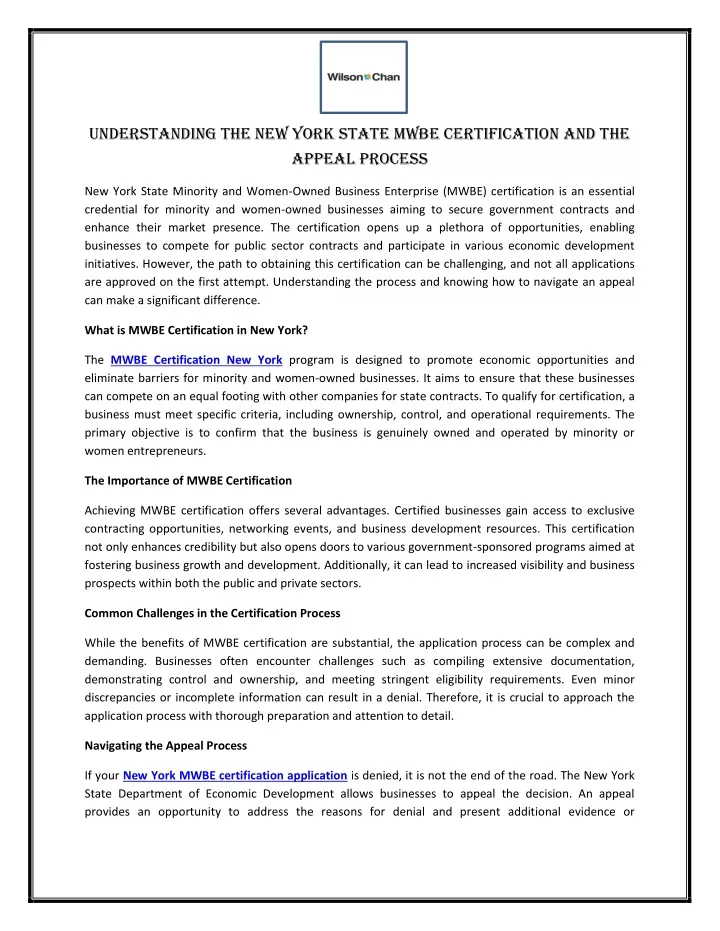 understanding the new york state mwbe