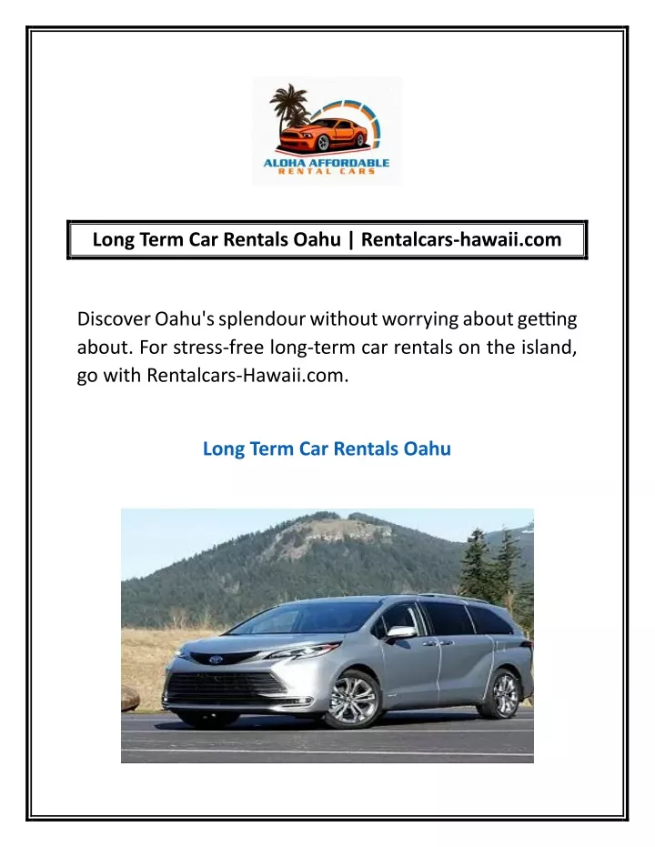 long term car rentals oahu rentalcars hawaii com