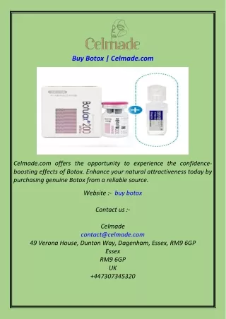 Buy Botox  Celmade.com