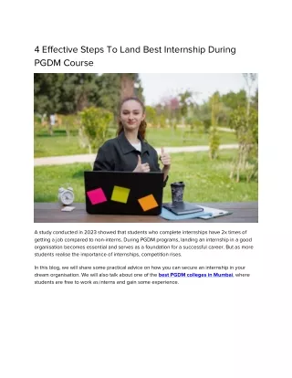 4 effective steps to land best internship during