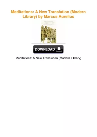 Meditations: A New Translation (Modern Library) by Marcus Aurelius