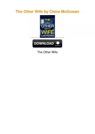The Other Wife by Claire McGowan