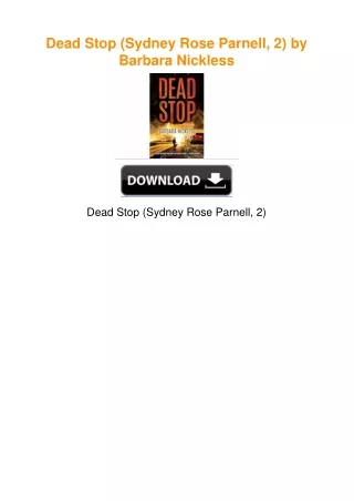 Dead Stop (Sydney Rose Parnell, 2) by Barbara Nickless